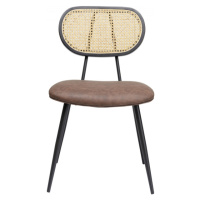 KARE Design Polstrovaná jídelní židle s výpletem Rosali - hnědá