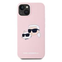 Karl Lagerfeld Liquid Silicone Double Heads MagSafe Zadní Kryt pro iPhone 14 Pink