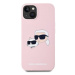 Karl Lagerfeld Liquid Silicone Double Heads MagSafe Zadní Kryt pro iPhone 14 Pink