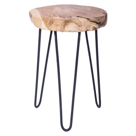 DekorStyle Dřevěná stolička s kovovými nohami
