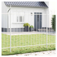 vidaXL Zahradní plot 2 pcs Bílá 3,4 x 0,8 m Práškově lakovaná ocel