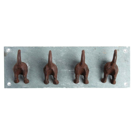 Modrý kovový nástěnný věšák Dogs – Esschert Design