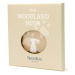 Textilná knižka Woodland Hush Rag Book Threadbear s 12 lesnými zvieratkami 100% jemná bavlna 17*