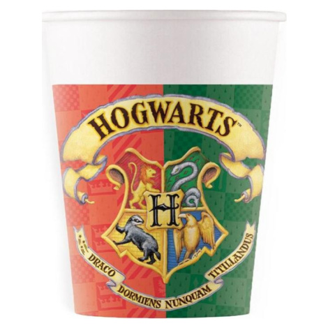 Procos Papírové kelímky (WM) Harry Potter Hogwards Houses Warner, 200 ml, 8 ks (štítek SUP) (dří