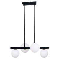 Černé závěsné svítidlo se skleněným stínidlem 25x59 cm Kama – Candellux Lighting