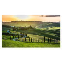 Fotografie Sunset over the winding road with, Shaiith, 40 × 22.2 cm