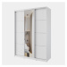 Šatní skříň NEJBY BARNABA 150 cm s posuvnými dveřmi, zrcadlem,4 šuplíky a 2 šatními tyčemi,bílý 