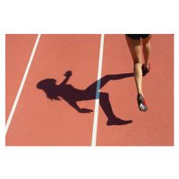 Fotografie Female athlete running on track, low, PhotoAlto/Odilon Dimier, 40 × 26.7 cm