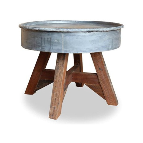 Konferenční stolek masivní recyklované dřevo, stříbrný, 60x45cm SHUMEE
