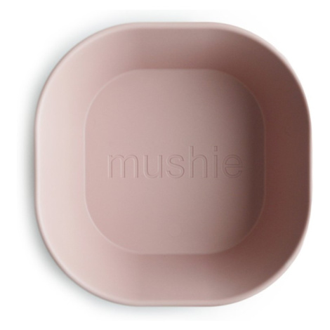 Mushie Dětská miska hranatá - 2 ks barva: růžová