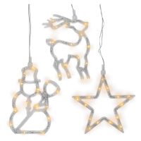 Nexos 43774 Vánoční dekorace na okno - hvězda, sněhulák, sob - LED CLEAR