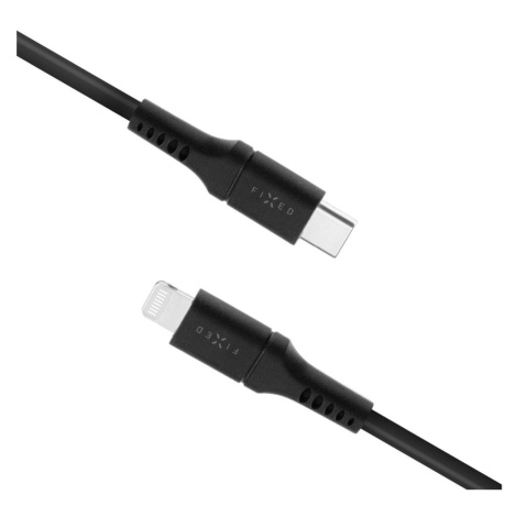 Nabíjecí a datový kabel FIXED Liquid silicone s konektory USB-C/Lightning a podporou PD, 2m, MFI