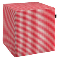 Dekoria Sedák Cube - kostka pevná 40x40x40, červeno - bílá jemná kostka, 40 x 40 x 40 cm, Quadro
