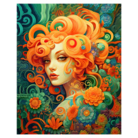 Obrazy na stěnu - obraz ženy s nádechem oranžových barev Rozměr: 40x50 cm, Rámování: vypnuté plá