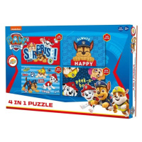 Dětské puzzle 4v1 TLAPKOVÁ PATROLA šťastná štěňata, 19x29 cm
