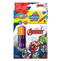 Colorino Colorino, 91406PTR, Avengers, sada oboustranných trojhranných pastelek, 12/24 odstínů