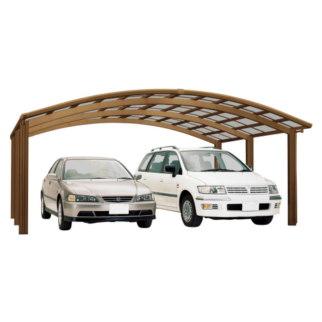 Ximax Alu přístřešek na 2 auta Portoforte Typ 110-M bronzová 542 x 495 cm