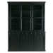 Černá vitrína z borovicového dřeva s posuvnými dveřmi 166x214 cm Lagos – WOOOD