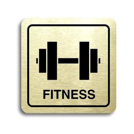 Accept Piktogram "fitness II" (80 × 80 mm) (zlatá tabulka - černý tisk)