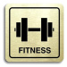 Accept Piktogram "fitness II" (80 × 80 mm) (zlatá tabulka - černý tisk)