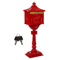STILISTA starožitná poštovní schránka, 118 cm, červená