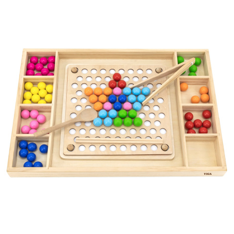 Viga Toys Dřevěná Montessori hra Chyť a přiřaď Viga
