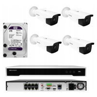 Monitoring Set Ip Kamer Hikvision Poe 8mpx IR80