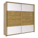 Šatní skříň Latika Barva korpusu: Bílá, Dveře: dub burgundský