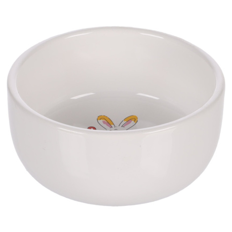 FLAMINGO miska pro hlodavce ZIPPY RABBIT CERAMIC ROUND bílá 11,5Xx1,5x5,3cm 325ml