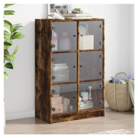 vidaXL Highboard s dvířky kouřový dub 68x37x109 cm kompozitní dřevo