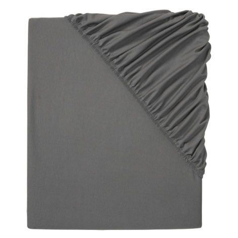 LIVARNO home Žerzejové napínací prostěradlo, 180–200 x 200 cm (tmavě šedá)