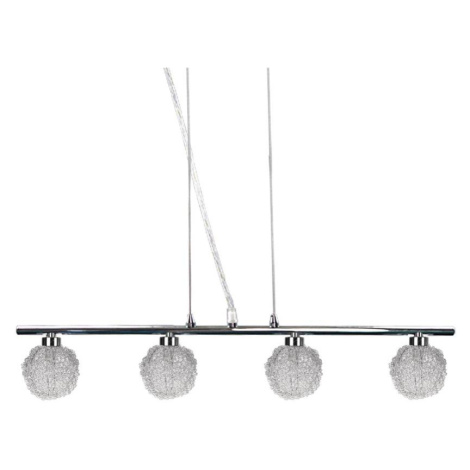 Závěsná lampa chromovaná skleněná koule v opletení 4x40W Wind CANDELLUX