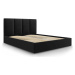 Černá čalouněná dvoulůžková postel s úložným prostorem s roštem 160x200 cm Juniper – Mazzini Bed