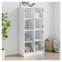 vidaXL Highboard s dvířky bílý 68 x 37 x 142 cm kompozitní dřevo