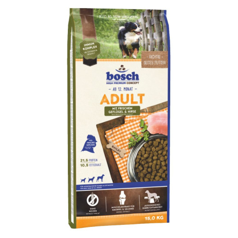 Výhodná dvojitá balení bosch - Adult Poultry & Millet (2 x 15 kg) Bosch High Premium concept
