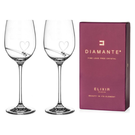 Diamante sklenice na bílé víno Romance s kamínky Swarovski 330ml 2KS