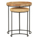 Odkládací stolek 2 ks dřevo / kov Dekorhome Mangovníkové dřevo
