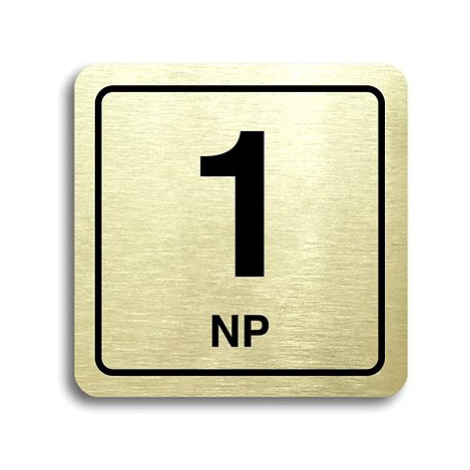 Accept Piktogram "1 NP" (80 × 80 mm) (zlatá tabulka - černý tisk)
