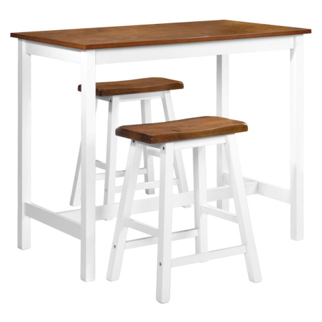 vidaXL Barový stůl a stoličky sada 3 kusů z masivního dřeva