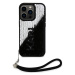 Zadní kryt Karl Lagerfeld Sequins Reversible pro Apple iPhone 15 Pro Max, černá stříbrná