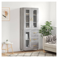 vidaXL Skříň highboard šedá sonoma 69,5 x 34 x 180 cm kompozitní dřevo