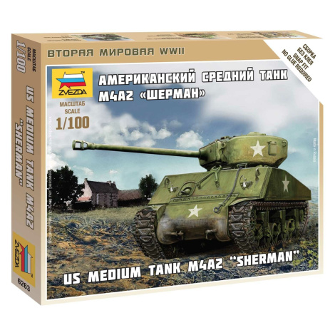 Wargames (WWII) tank 6263 - Sherman M-4 (1: 100) Zvezda