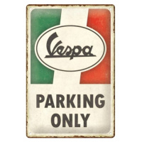 Plechová cedule Vespa - Parking Only Italian, 20 x 30 cm