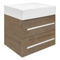 Koupelnová skříňka s umyvadlem SAT Cube Way 60x53x46 cm dub Wellington mat CUBE46602DWSATCW