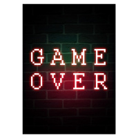 Ilustrace Game Over-Gaming Quote, 30x40 cm