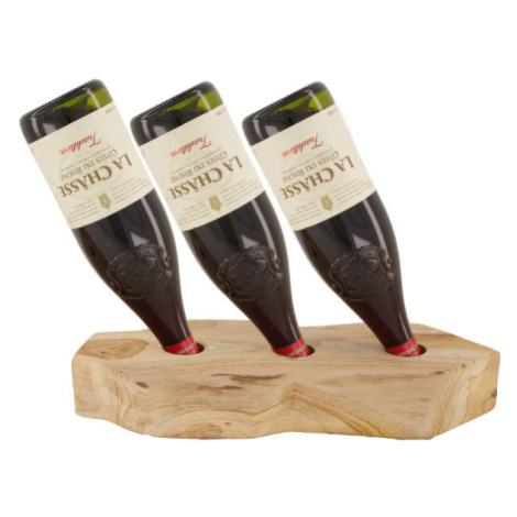 Dřevěný stojan na 3 lahve vína přírodní 38cm Dijk