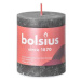 Svíčka válcová Bolsius RUSTIC SHINE šedá 8cm