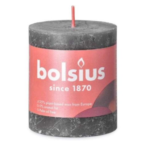 Svíčka válcová Bolsius RUSTIC SHINE šedá 8cm