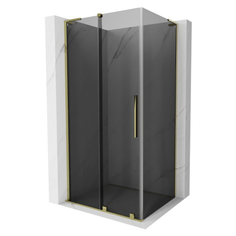 MEXEN/S Velar L sprchový kout, posuvné dveře 120 x 70, grafit, zlato 871-120-070-43-50