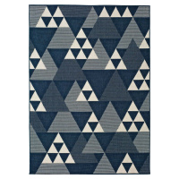 Modrý venkovní koberec Universal Clhoe Triangles, 120 x 170 cm